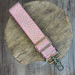 Wide Pink Gray Purse Strap Crossbody Grey Purse Strap Guitar Strap NEW FAST SHIP